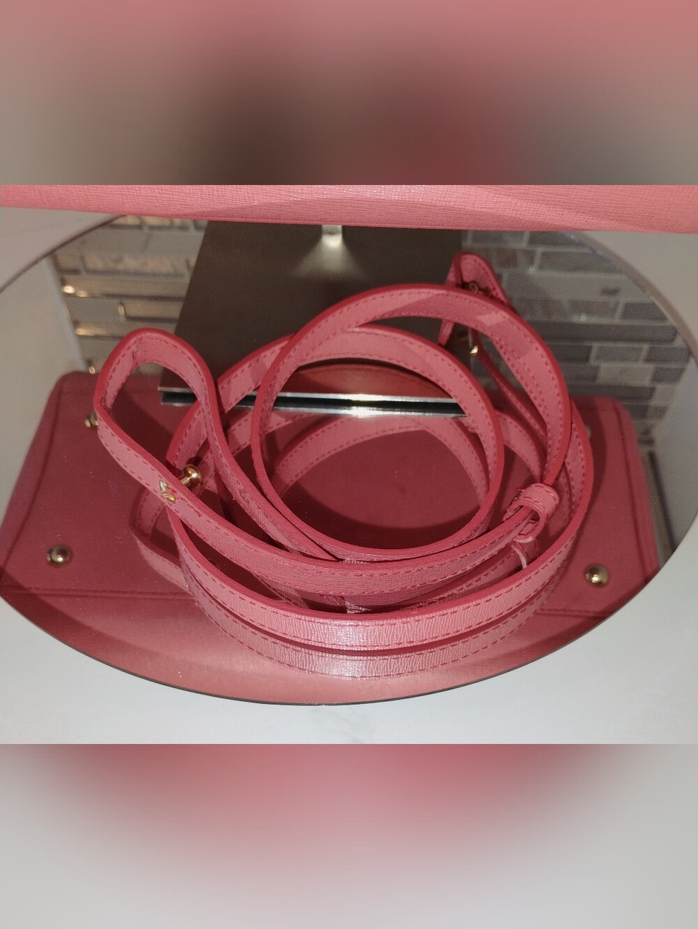 EUC Furla Boston Satchel Bag - Coral Pink GHW - Picture 4 of 15